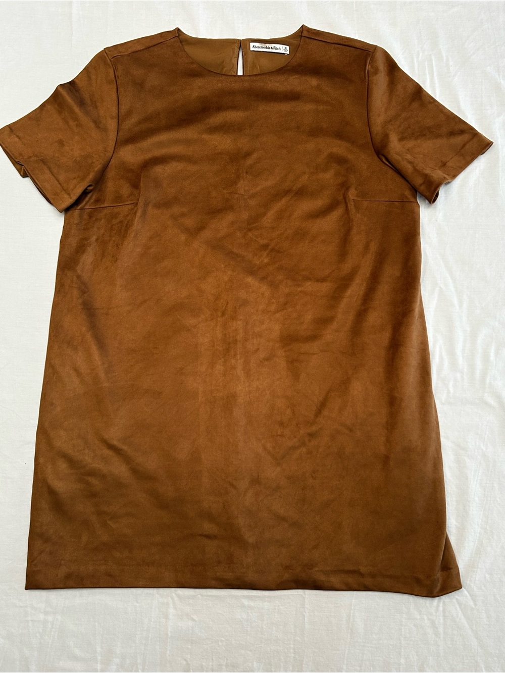 Abercrombie & Fitch Mini Dress in Chestnut Brown Suede-Look